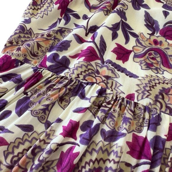 Ba&sh YSEE Purple Floral Print Woven Lightweight Summer Midi Dress, 1/4 - Picture 7 of 15